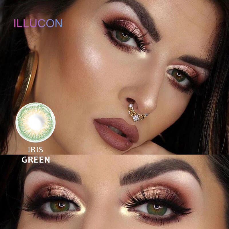 illucon 2pcs pair color contact lenses for eyes colored cosmetic soft contacts lens peggy series free global shipping