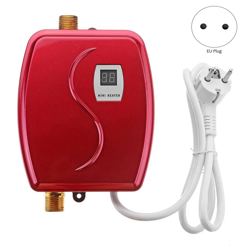 3800W Mini Electric Water Heater Instant Heating LED Display Hot Leakage Protection Kitchen EU Plug | Бытовая техника