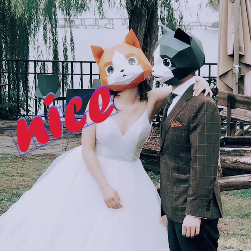 

3D Paper Mask Fashion Animal and Game Role-Playing Costume DIY Handmade Paper Model Mask Christmas Halloween Party Gift
