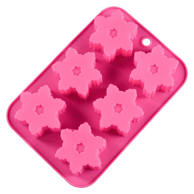 

6 Snowflake Cake Silicone Mold Baking Mold Jelly Chocolate Mold Ice Cream Mold Ice Tray kitchen Accessories Dessert Cake Tools