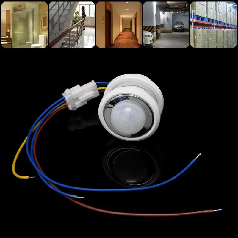 

40mm PIR Infrared Ray Motion Sensor Switch Time delay adjustable mode detector switching For Home Lighting LED Lamp