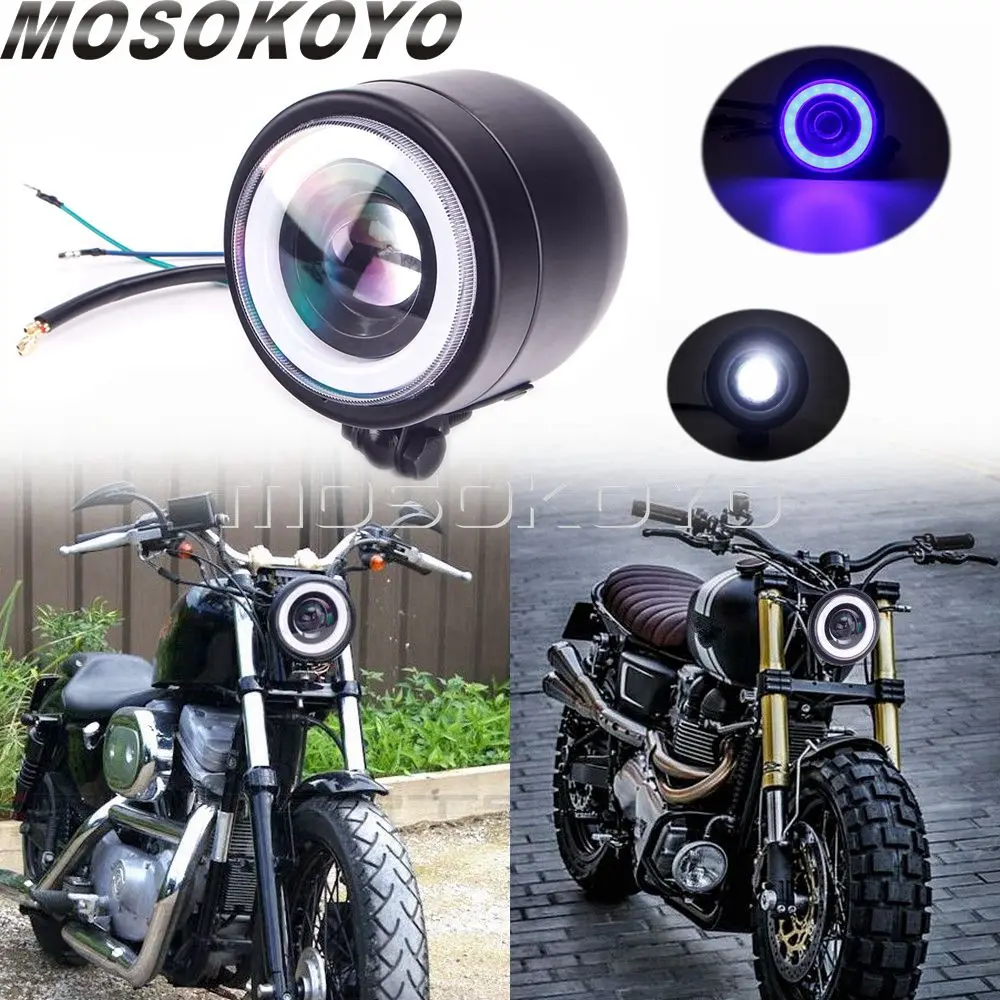 

Мотоцикл светодиодный головной светильник Винтаж головной светильник для Harley Softail 86-13 стрит Fat Boy Bad Boy кости FXSTSB FXS Dyna
