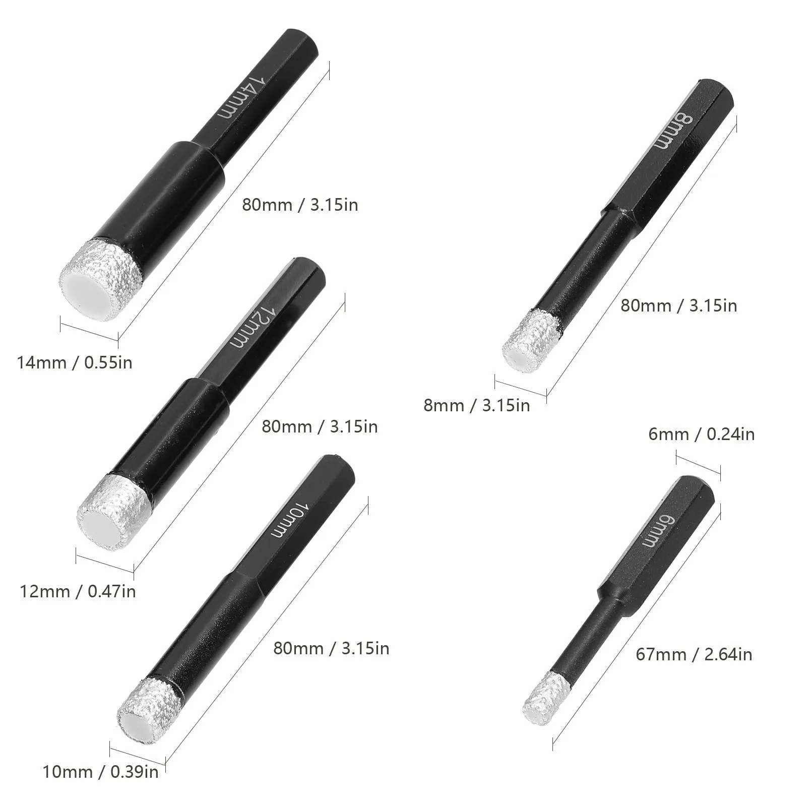 Сухое сверло для пайки сварка алмазная керамика витрифицированная полированная