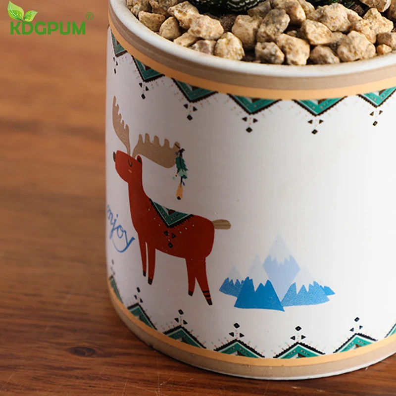 Горшок для растений с мультяшными животными суккулентами керамикой цветочным