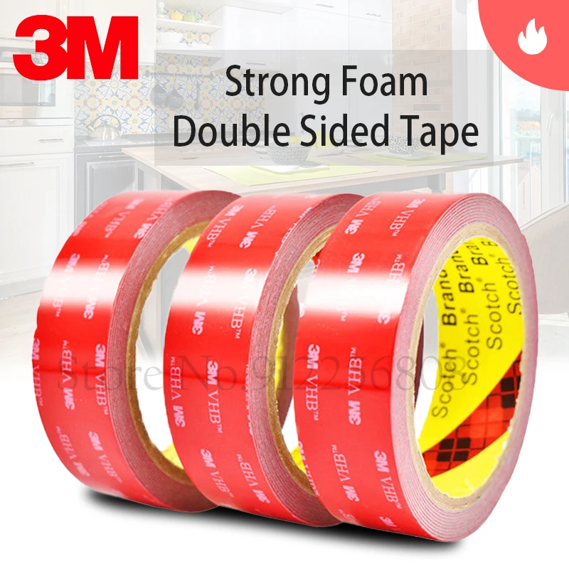 

3M VHB 5608 Black Super Strong Heavy Duty Mounting Double Sided Tape Adhesive Acrylic Foam Tape For Car kitchen Sticker Decor