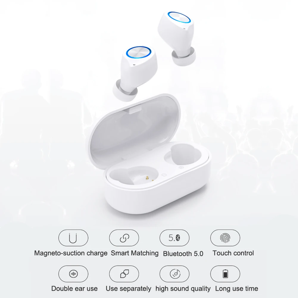 Беспроводные наушники erlies Buletooth с сенсорным управлением объемные Hi Fi