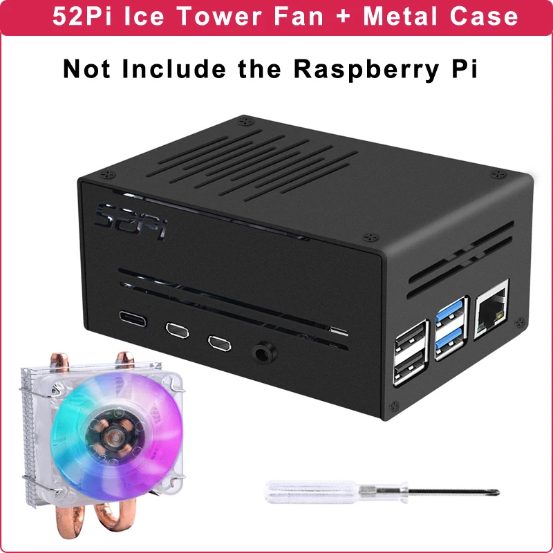 52Pi льда башенный вентилятор металлический чехол с 7 цветов RGB меняющийся