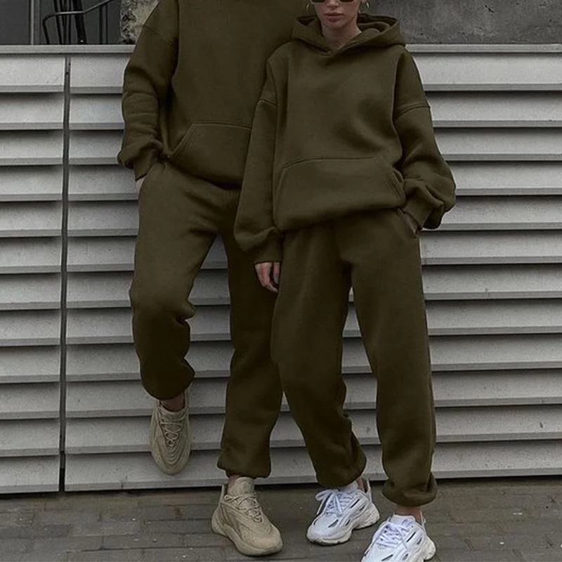 Повседневный мужской комплект из двух предметов 2022 свитшот с капюшоном и брюки