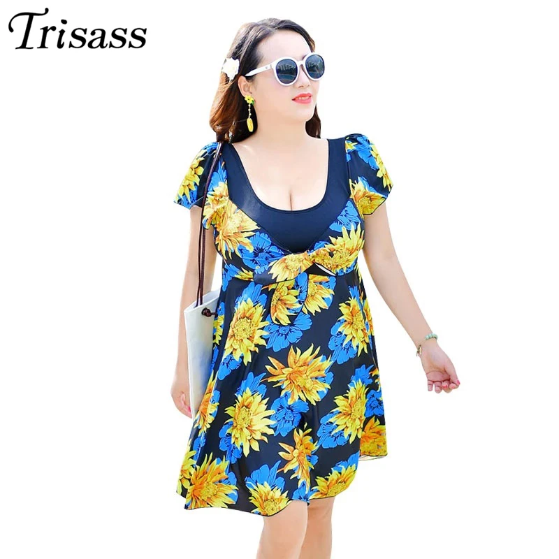 Trisass матери Одна деталь купальник размера плюс Для женщин юбка купальники 3XL 7XL 110