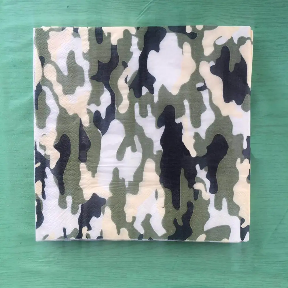 Napkin 20pcs Камуфляжный тематический набор, камуфляж, бумажный лоток, полотенце для чашек, баннер, флаг, камуфляж, день рождения, Han, тема, детский день, вечерние принадлежности - Цвет: Napkin 20pcs