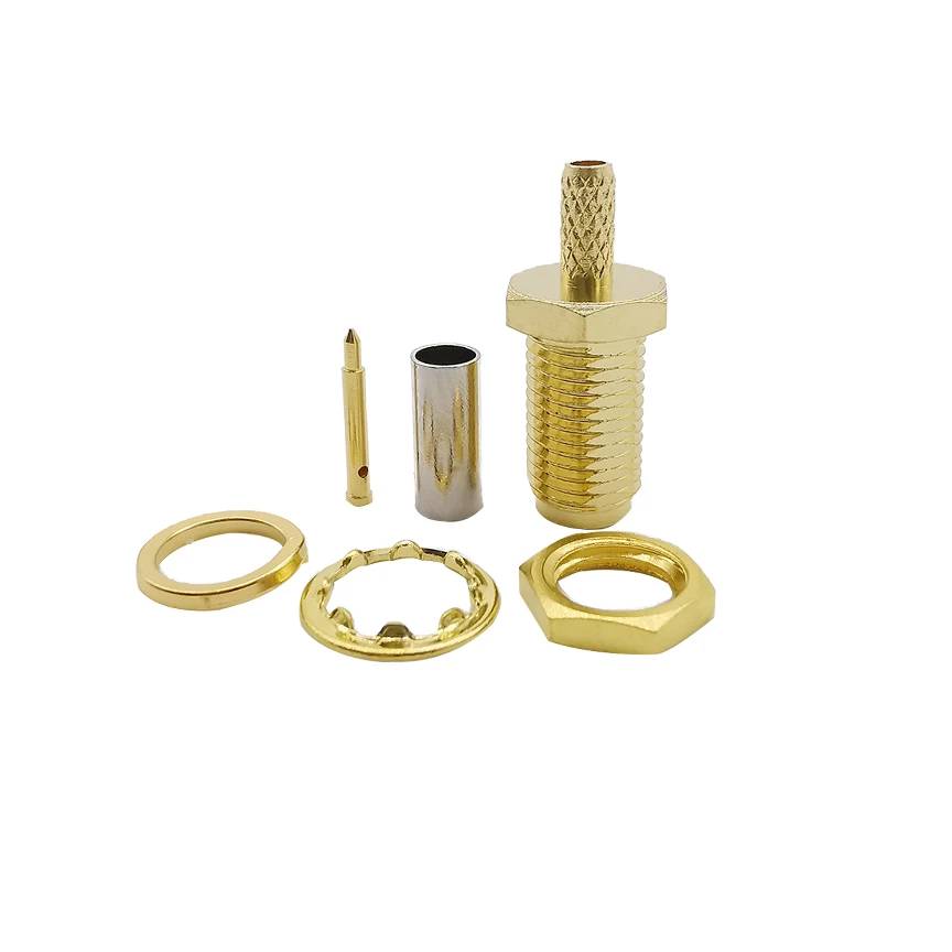 RP SMA женский обжимной радиочастотный коннектор (штырьковый) штекер Центральная