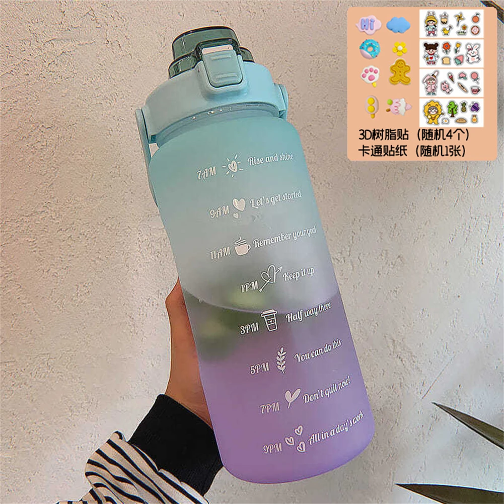 Большая емкость для воды 2 л Бесплатная мотивация маркер времени фитнес-Соусники