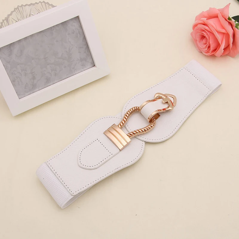 Женское платье с поясом простой эластичный пояс золотыми пряжками широкий