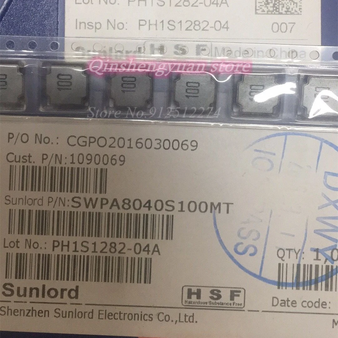 

100PCS SWPA8040S100MT SMD Inductor Power Shielded Wirewound 10UH 8X8X4MM 8*8*4MM 3A Power Inductor