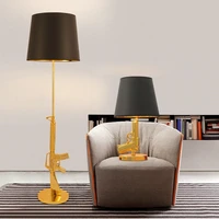 modern vintage ak47 gun table lamp electroplated design desk lamp gold silver metal decor for livingroom reading bedroom bedside