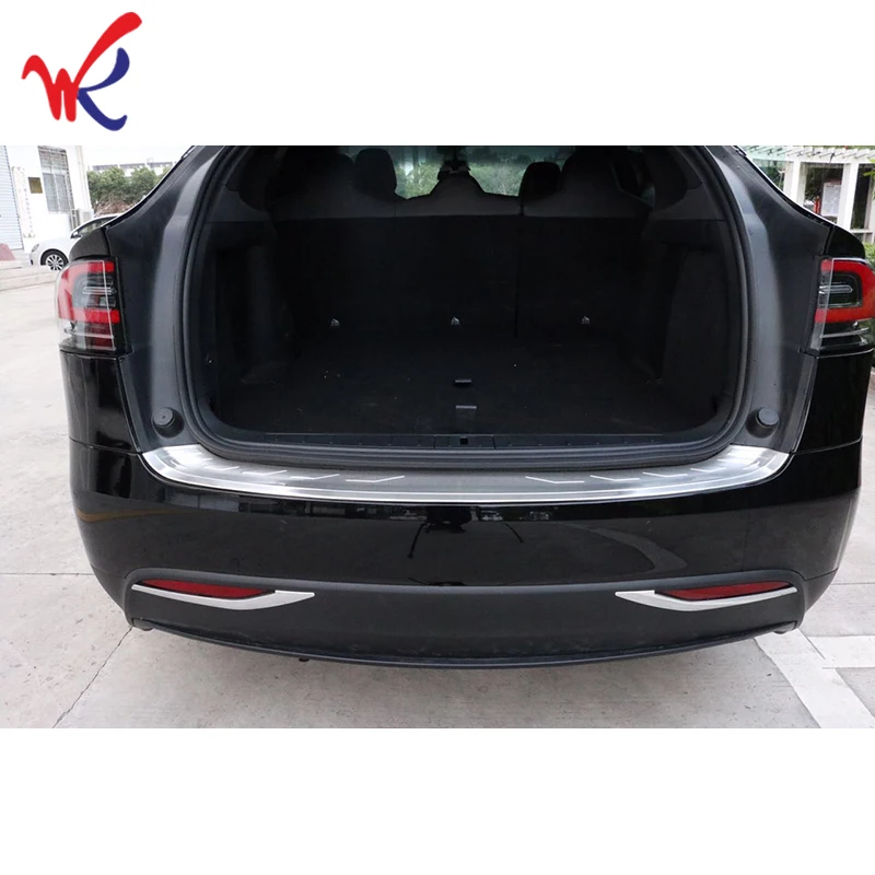 

Loyalty 304 Stainless Steel For Tesla Model X 2016 2017 2018 Auto Bumper Protector Trim Rear Boot Trunk Protecting Plate