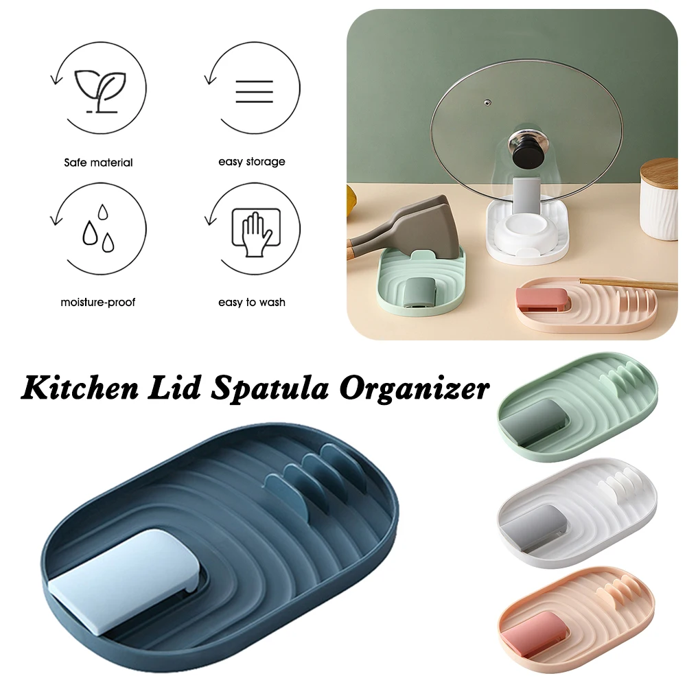 

Nordic Pan Cover Storage Rack Foldable Wall-mounted Pot Lid Cooking Spoon Holder Drain Tray Home Organizer Kitchen Accessories