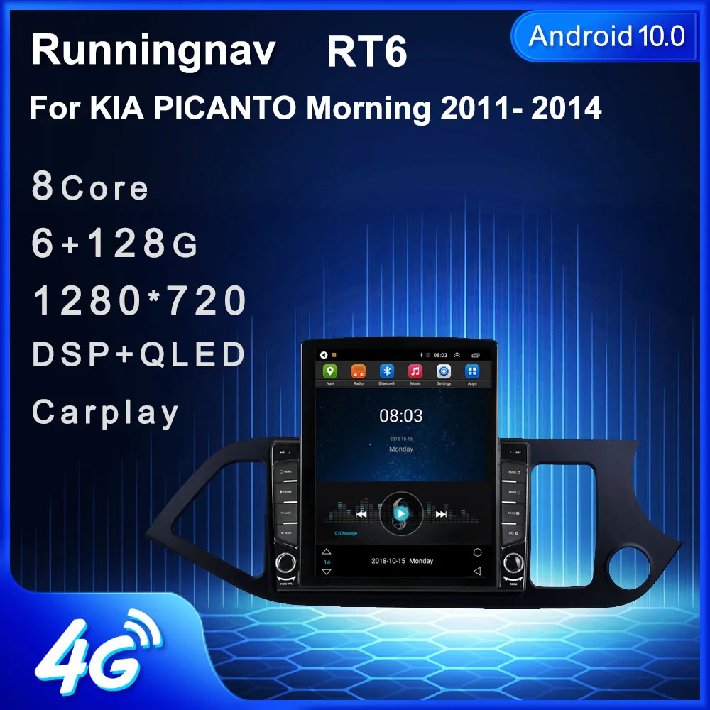 Runningnav For KIA PICANTO Morning 2011- 2014 RHD Tesla Type Android Car Radio Multimedia Video Player Navigation GPS
