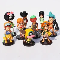 9pcs anime one piece mini luffy roronoa zoro action figure sanji usopp franky nami fifurines toys doll model s30