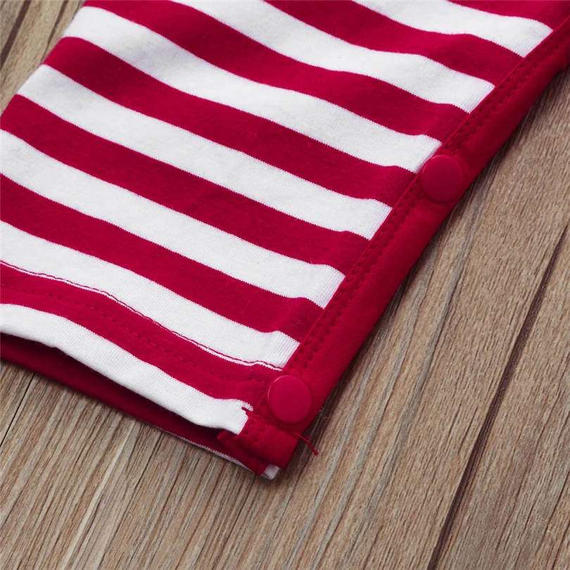 

Xmas Newborn Romper Infant Boys Girls Striped Cartoon Elk Patchwork Winter Long Sleeve Jumpsuit Christmas Baby Clothes 6-24M A20