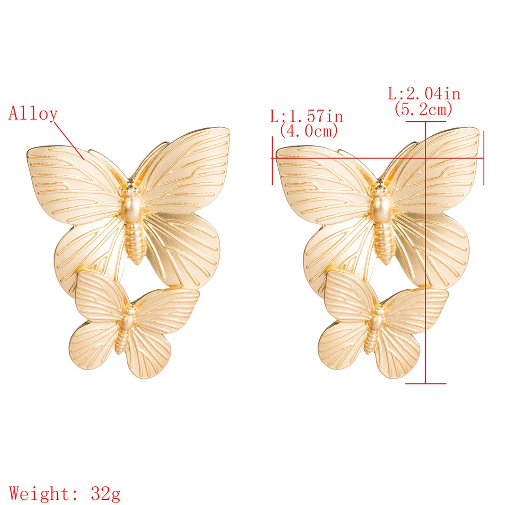 

2021 new design creative drop earrings golden big butterfly tassel charm fashion for women girls earrings good accessories