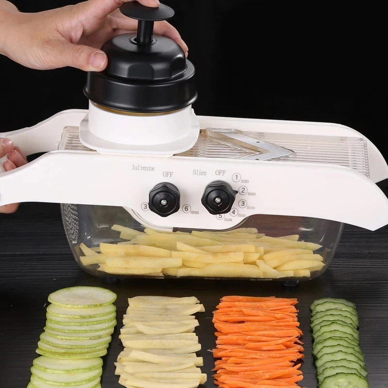

Adjustable Vegetable Cutter Slicer Stainless Steel Manual Food Chopper Grater Julienne Slicer Kitchen Onion Shredder