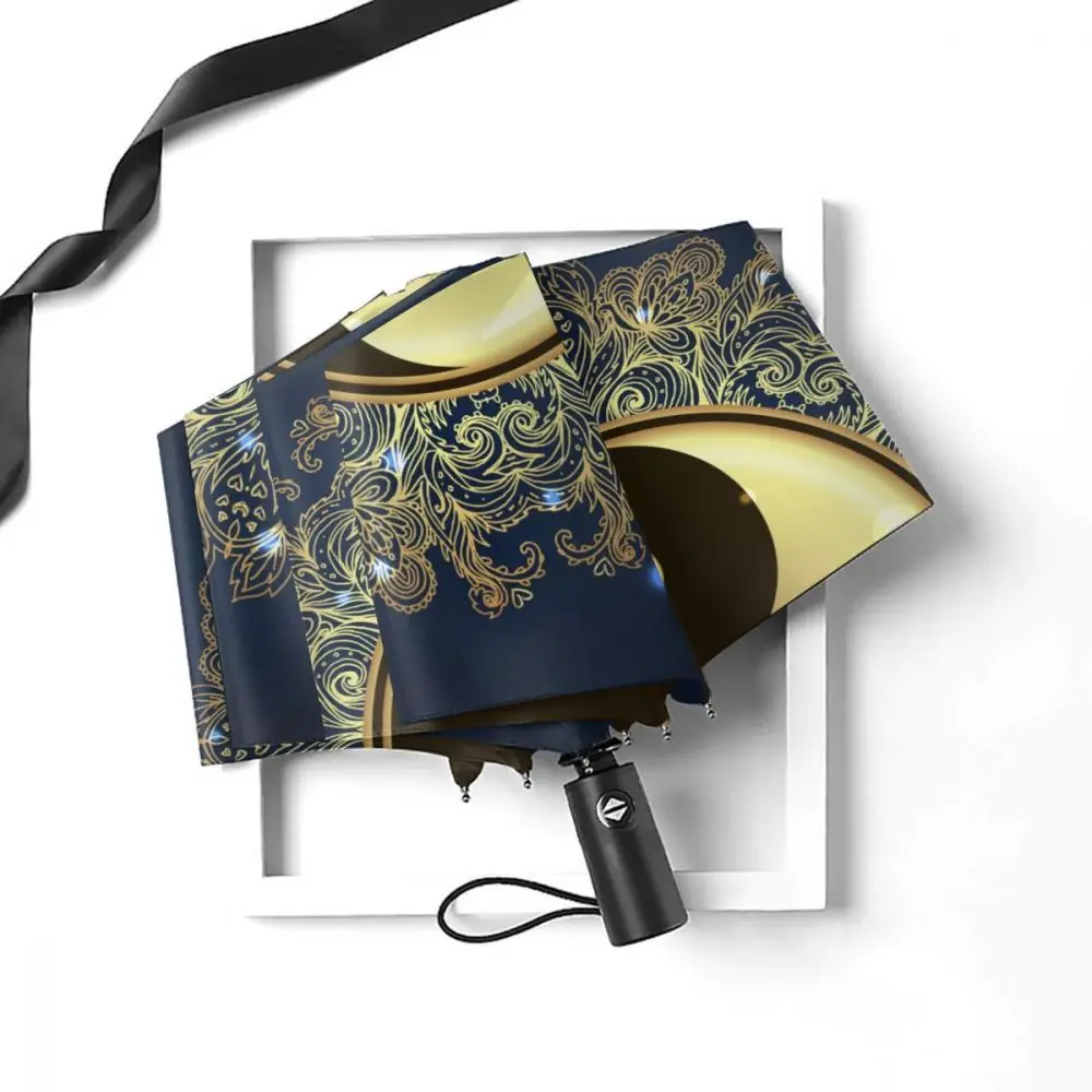 Economici Resistente Al Vento Pieghevoli Donne Ombrello Automatico Auto Mandala Yin Yang Simbolo Antivento Ombrelli Da Pioggia Per Gli Uomini Parasole