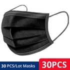 Маска Защитная одноразовая трехслойная для взрослых, маска из нетканого материала с фильтром и заушными петлями для мужчин, женщин и мужчин, 30 шт.