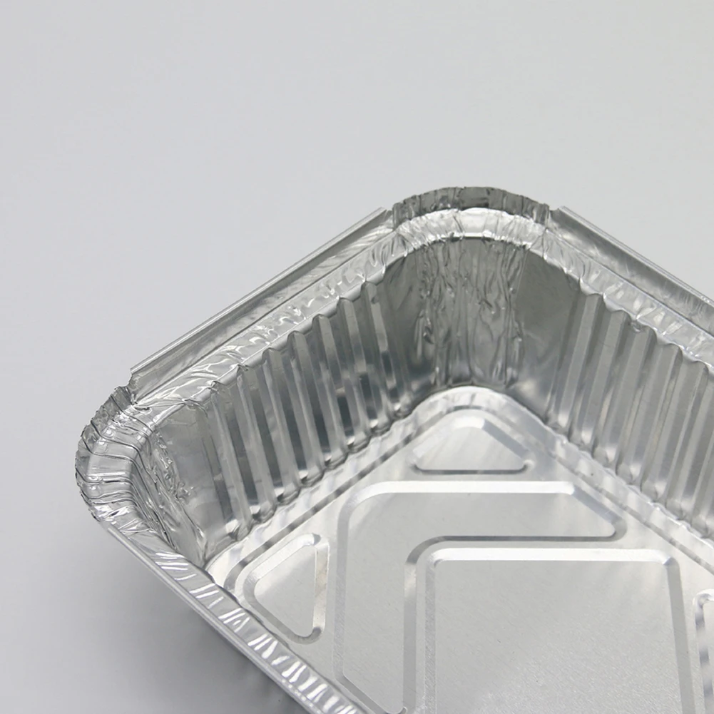 50Pcs Disposable Rectangle Aluminum Foil Food Tray Baking Pan Container with Lid BBQ Accessories |