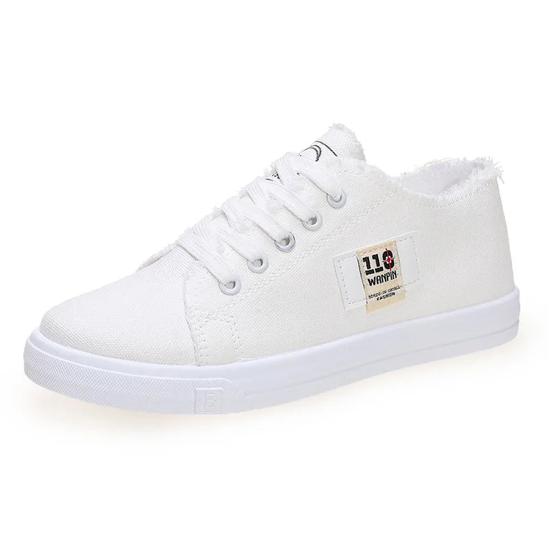 

White shoe new during the spring and autumn 2021 han edition of women's canvas shoes breathable student leisure shoes