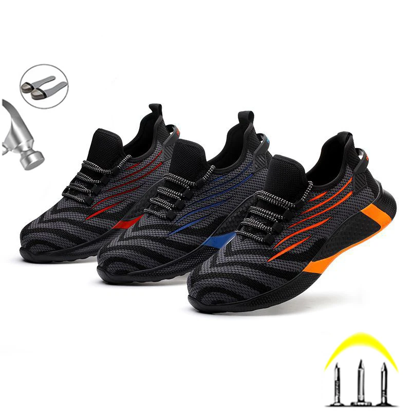 

Safety Shoes Toe Cap Lightweight Breathable Construction Shoes for Men Hike Sneakers Work Boots