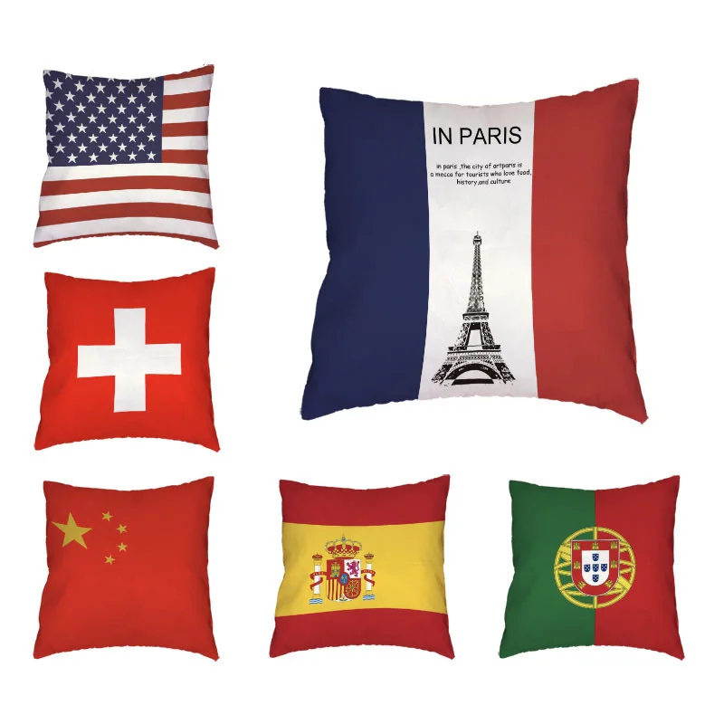 Оптовая продажа наволочка с флагом Великобритания США Россия 45*45 см Франция