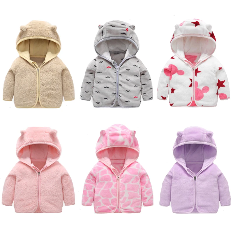 

Toddler Plush Winter Boys And Girls Jacket Cute Keeping Warm Hooded Coat For Girl Children Birthday Christmas Present Outerwear