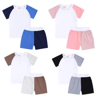 kids tracksuits for children new design baby infant boy girls clothing contrast color shorts for girl teen loungewear 2pcs sets