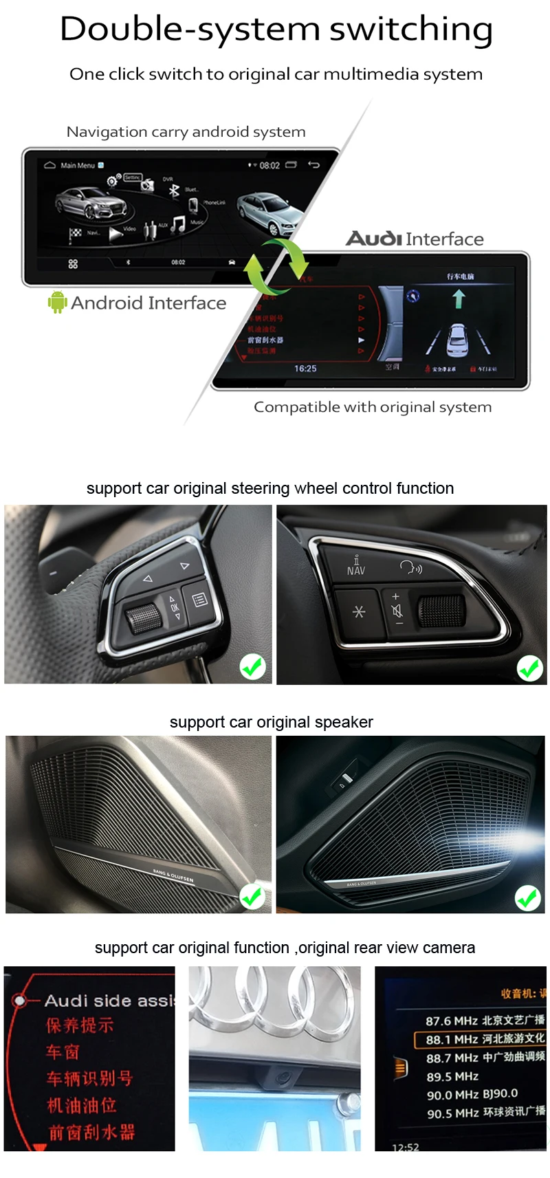 HFCYJIA ips сенсорный экран автомобильный gps Navi приемник для Audi A4L 09-16 Android 9,0 система 2+ 32 Гб ram BT SWC Phonelink wifi Google