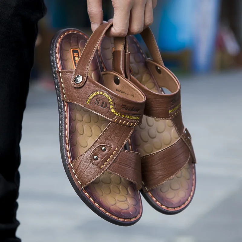 

sandel slide sandals classic sandals-men verano genuine man heren uomo men rasteira piel 2020 shoes vietnam para sandali da ete