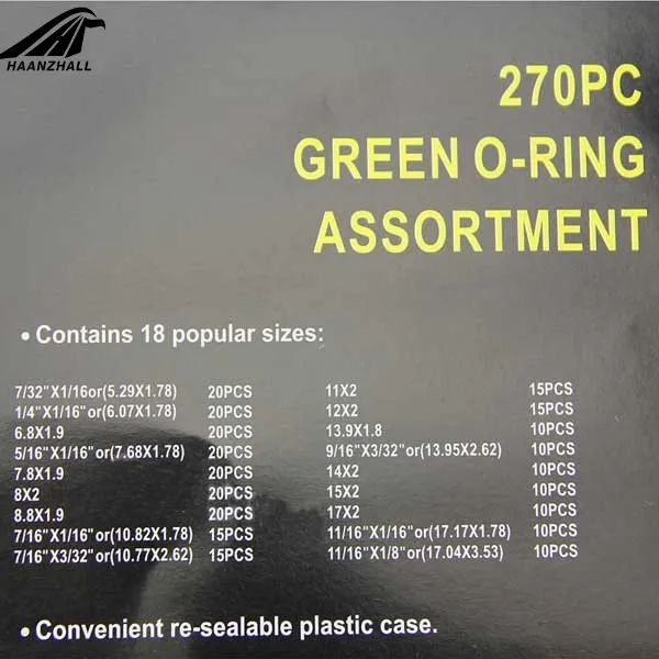 270 шт. резиновые уплотнительные кольца шайба для кондиционера комплект зеленых