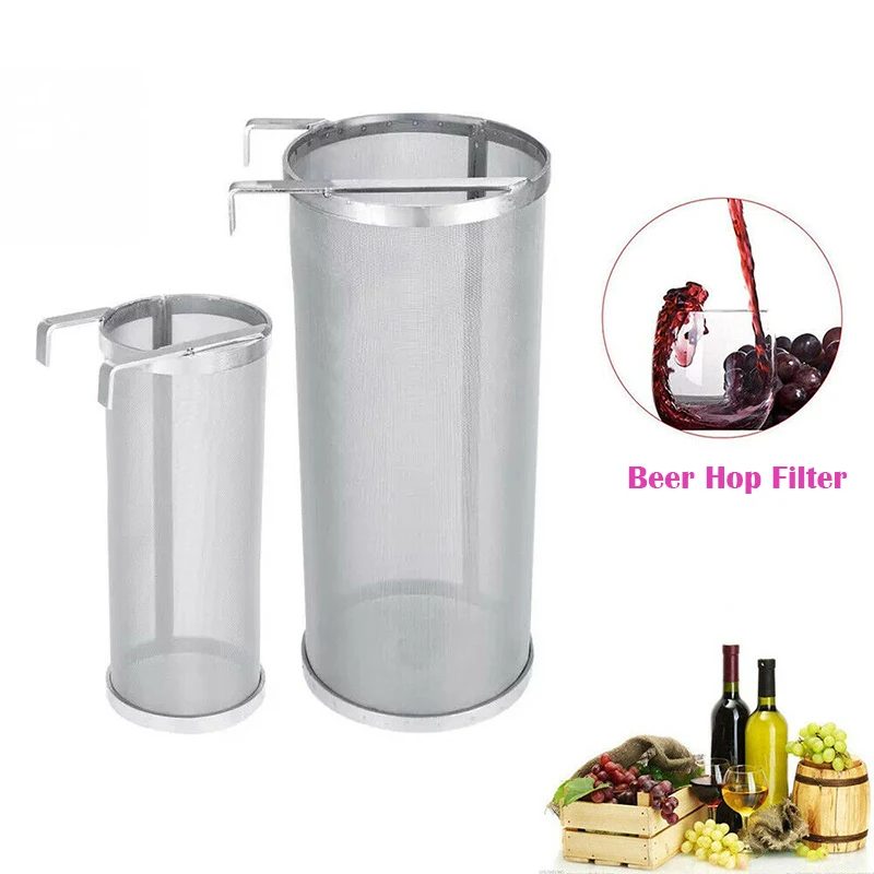 

300 Micron Stainless Steel Hop Spider Beer Strainer Homebrew Hop Filter Cartridge With Hook For Beer & Tea Kettle Brew Filter