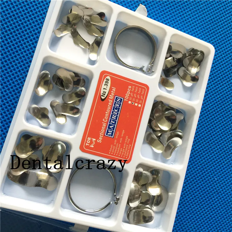 Новинка 100 шт. стоматологическая матрица секционные Контурные металлические