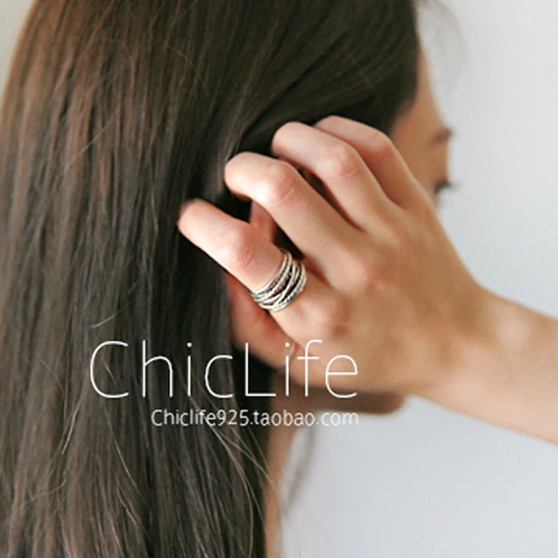 Индивидуальные Многослойные кольца в стиле бохо серебряного цвета для женщин