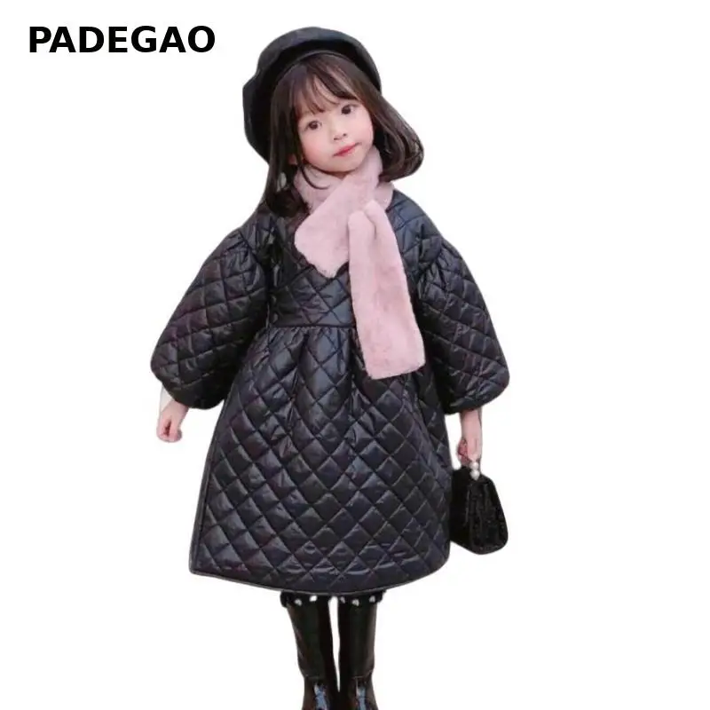 Детское платье с V-образным вырезом платья рукавами-фонариками для девочек