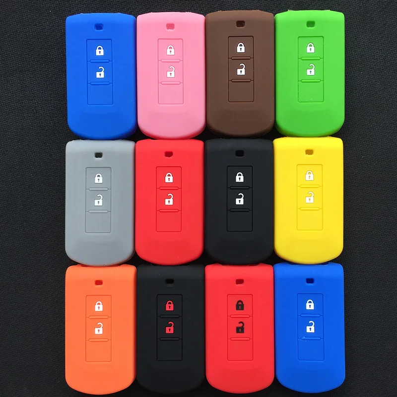 Силиконовый чехол для автомобильного ключа с 2 кнопками Mitsubishi Outlander ASX AXR RVR Nativa Pajero