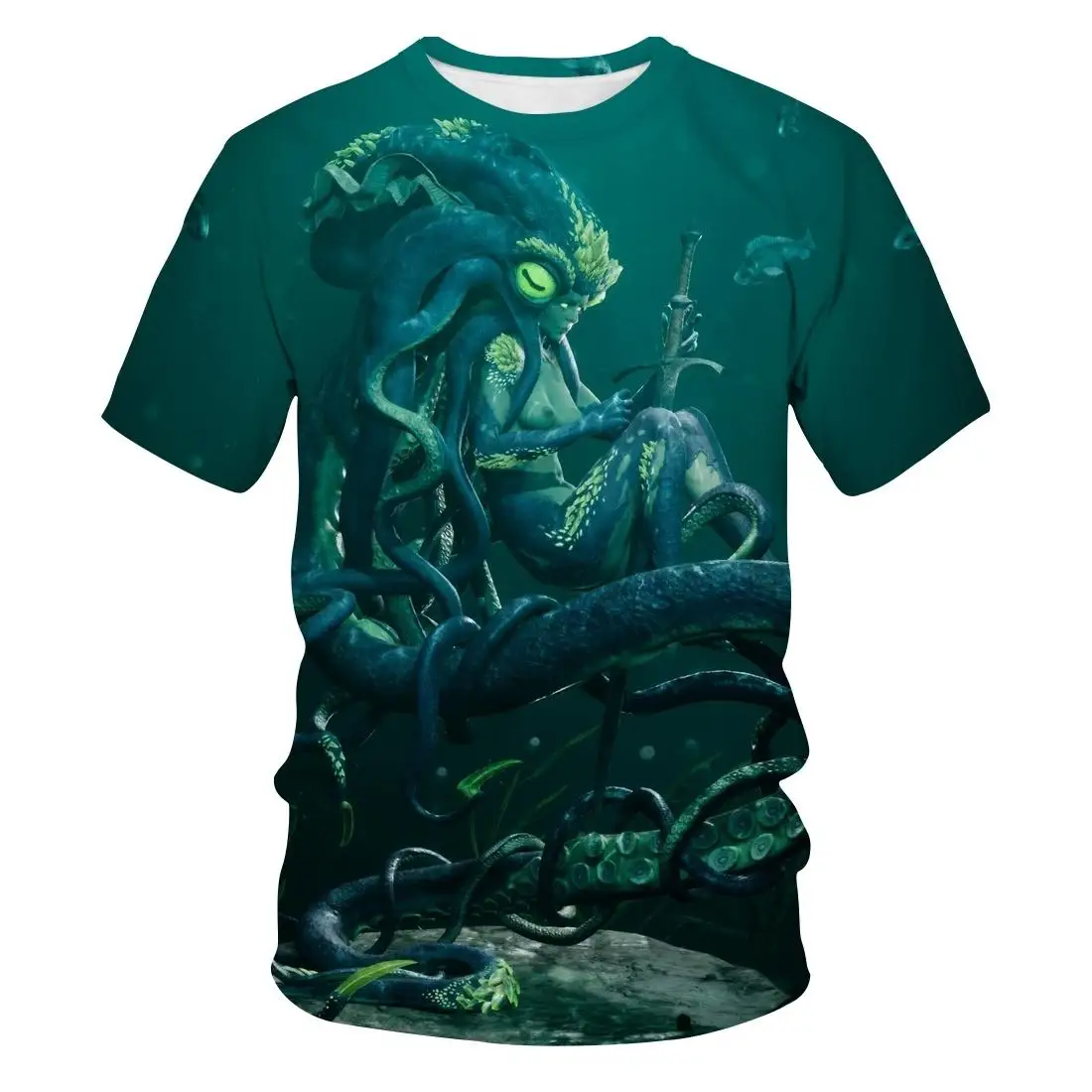 Футболка унисекс летняя с коротким рукавом изображением осьминога космоса