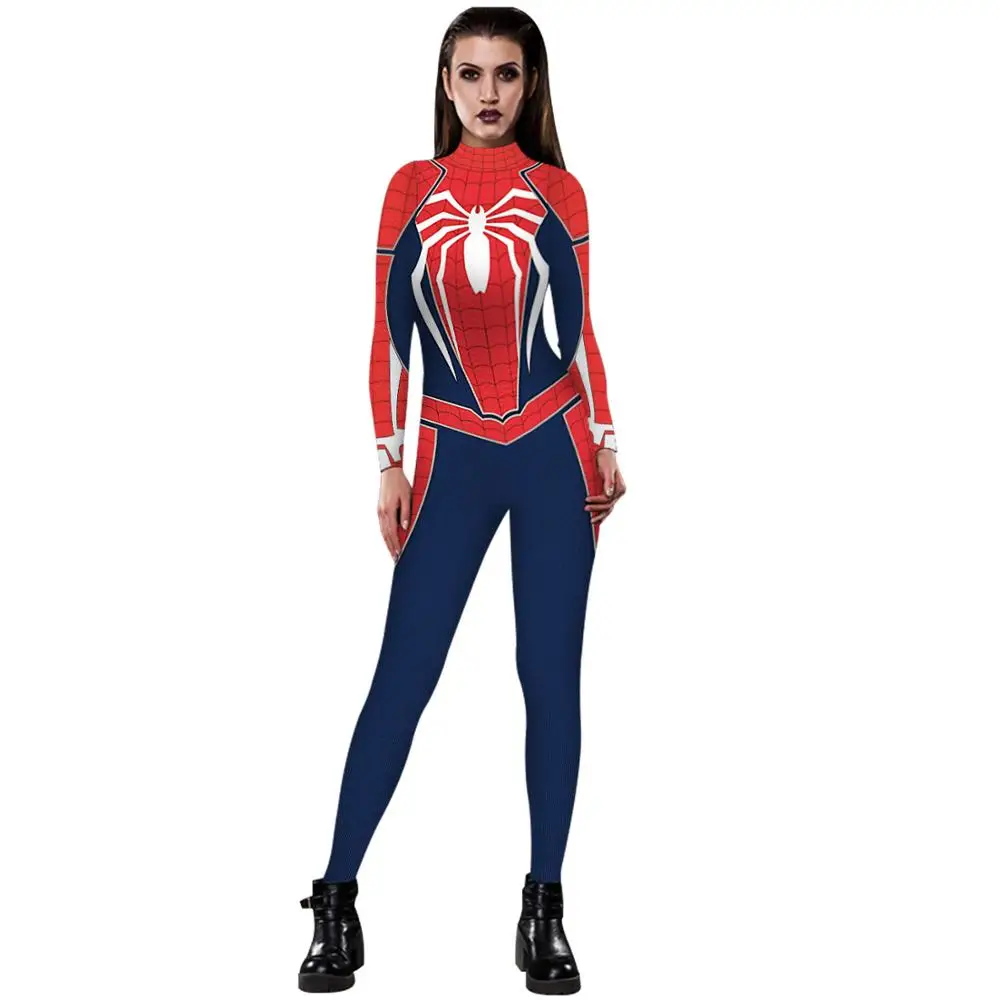

Woman Superhero Eddie Brock PS4 Game Jumpsuit Cosplay Costume Bodysuit Zentai Suit Halloween