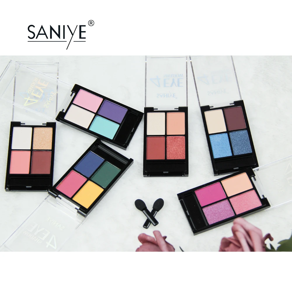 SANIYE 4 цвета мини палитра теней для век портативный набор макияжа глаз коробка с