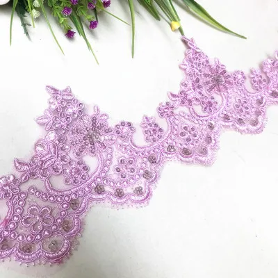 light pink 3 ярда/лот цвет кружева отделка шампанское абрикосовый синий зеленый розовый автомобиль плетеное кружево отделка Блестки Ткань Свадебные украшения - Цвет: light pink