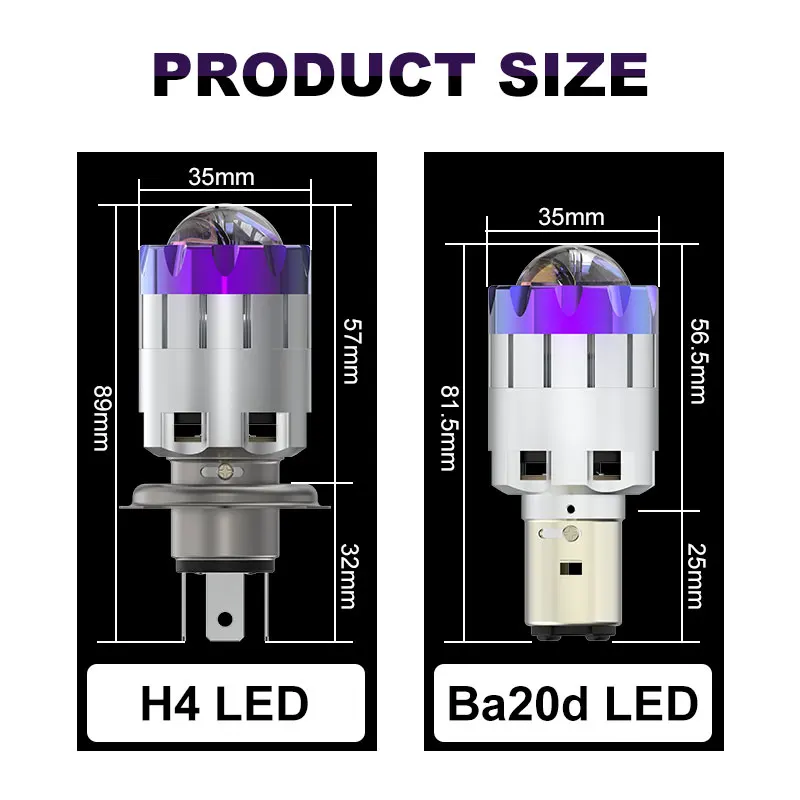 1 шт. Plug & play 4800lm Ba20d светодиодный мотоциклетный головной светильник объектив H6