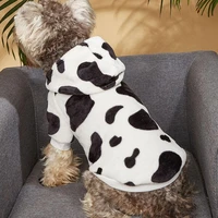 good puppy costume skin friendly black white color puppy 2 legged washable pet winter clothing pet coat pet hoodie