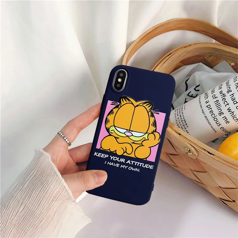 Style 2 GYKZ мультфильм Гарфилд Кот Чехол для телефона для iPhone 6 6s X XR XS MAX 8 7 Plus Мягкая силиконовая задняя крышка для iPhone X 10 Coque Fundas - Цвет: Style 2