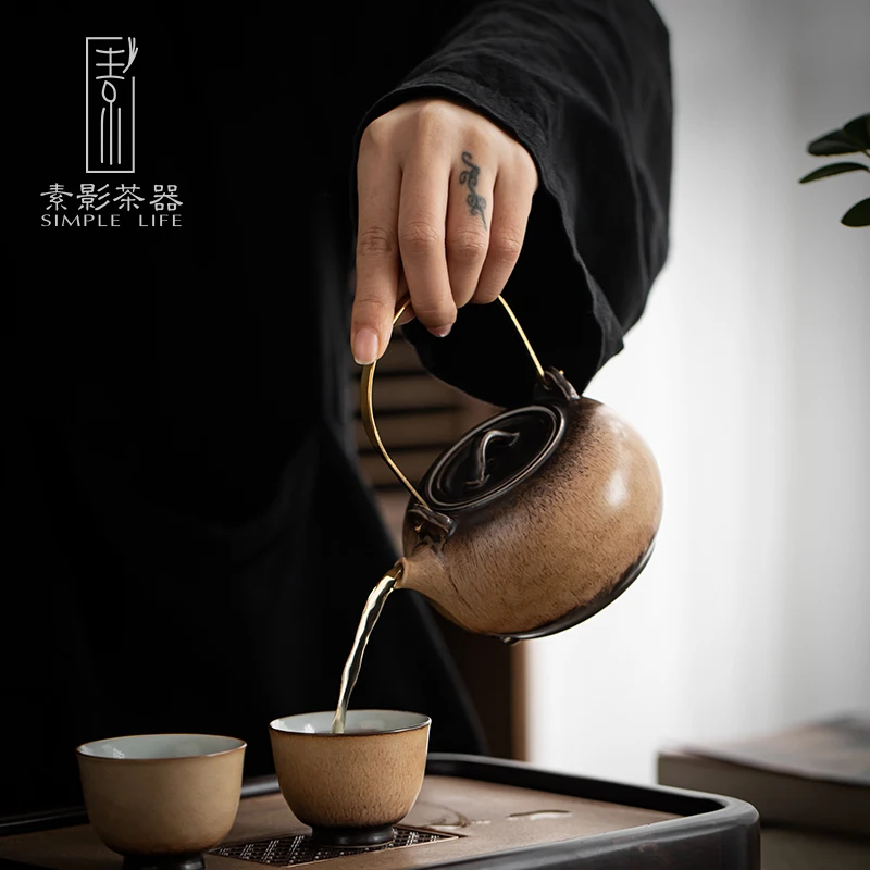 ЯПОНСКИЕ ВИНТАЖНЫЕ чайные горшки керамические ручной работы Sencha чай самовар